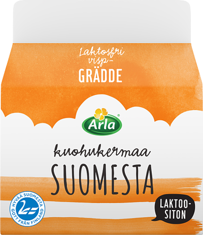 Kuohukermaa Suomesta laktoositon ESL