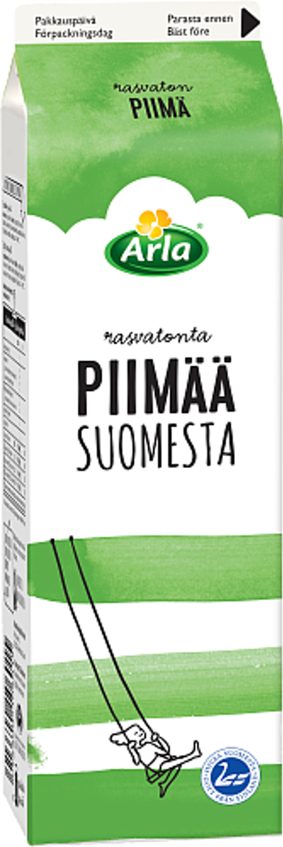 Rasvatonta Piimää Suomesta 1 L