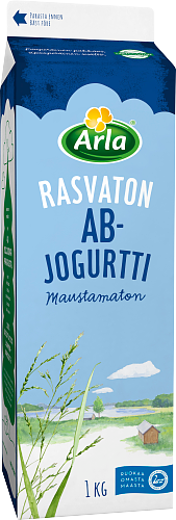 Maustamaton rasvaton AB-jogurtti laktoositon