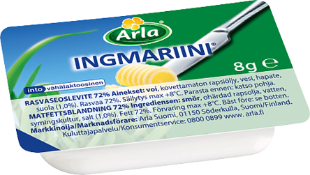 Ingmariini rasvaseoslevitenappi 72% 100x8g