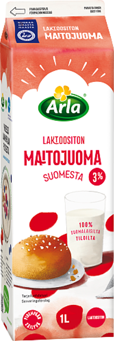 Arla laktoositon maitojuoma 3% 1 L ESL
