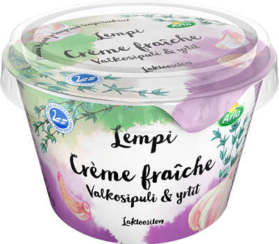 Crème fraÎche Valkosipuli-yrtit laktoositon