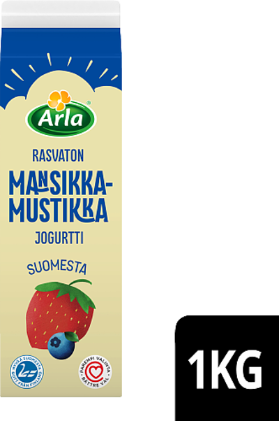 Rasvaton Mansikka-mustikkajogurtti