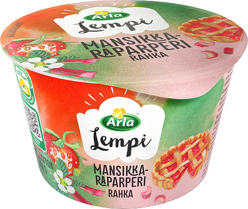 Arla® Lempi Rahka mansikka-raparperi 200g laktoositon (3 purkkia)